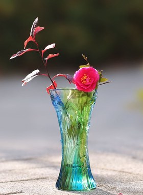 兰花琉璃花瓶摆件居家客厅桌面卧室装饰插花朋友乔迁商铺开业送礼