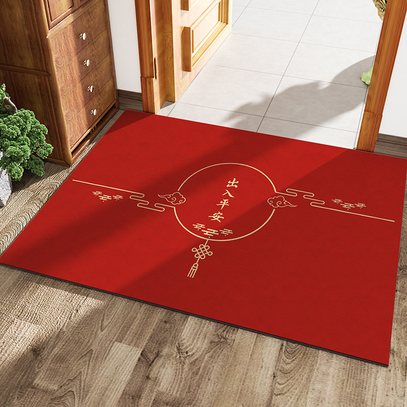 入户地垫新年皮革免洗可拖家用脚垫红色玄关门口地毯防水耐脏垫子,居家布艺,入户地垫,淘宝优惠券,粉丝福利购,淘宝优惠卷