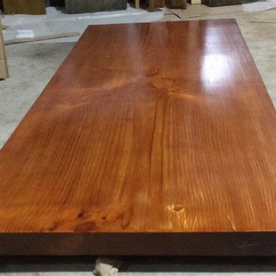 定制实木板整张2米长方形办公桌面板榆木板原木餐桌吧台面板大板