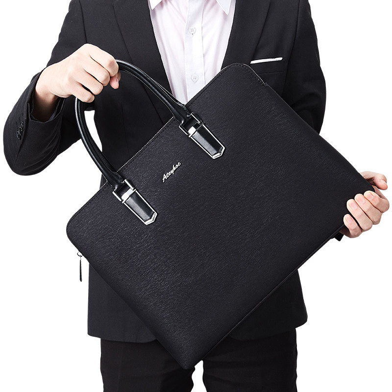 帆布公文包手提商务会议包定制大容量文件袋加厚女式通勤包培训活