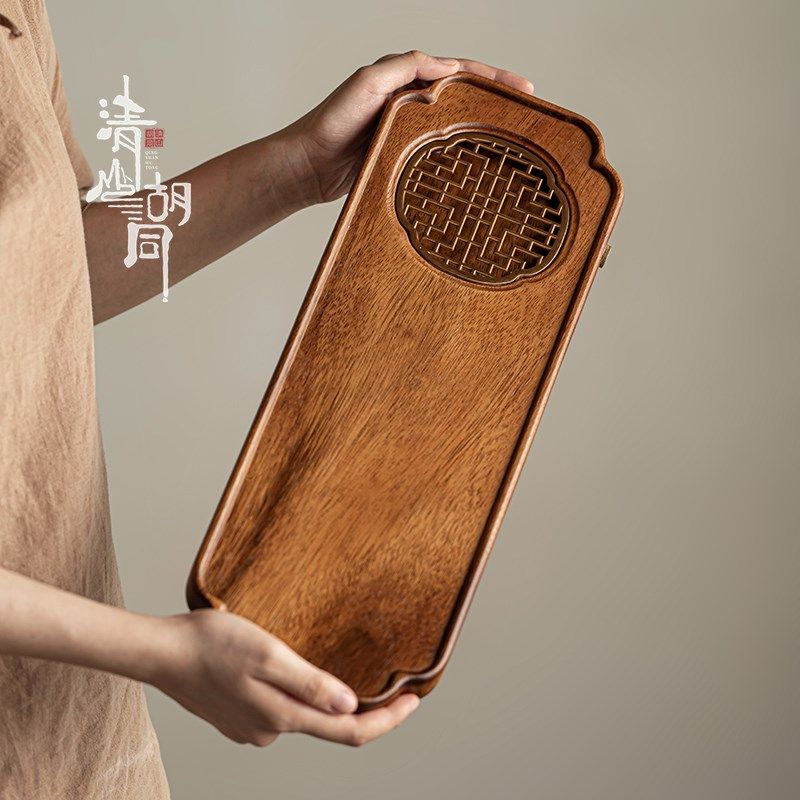 胡桃木茶盘家用简约干泡台小型储水式托盘功夫茶具中式沥水茶海,餐饮具,茶盘,淘宝优惠券,粉丝福利购,淘宝优惠卷