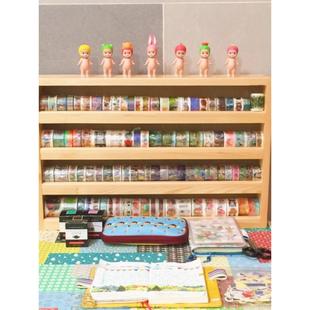 木质和纸胶带柜展示收纳盒四层五层墨水颜料架手帐分装定制手工