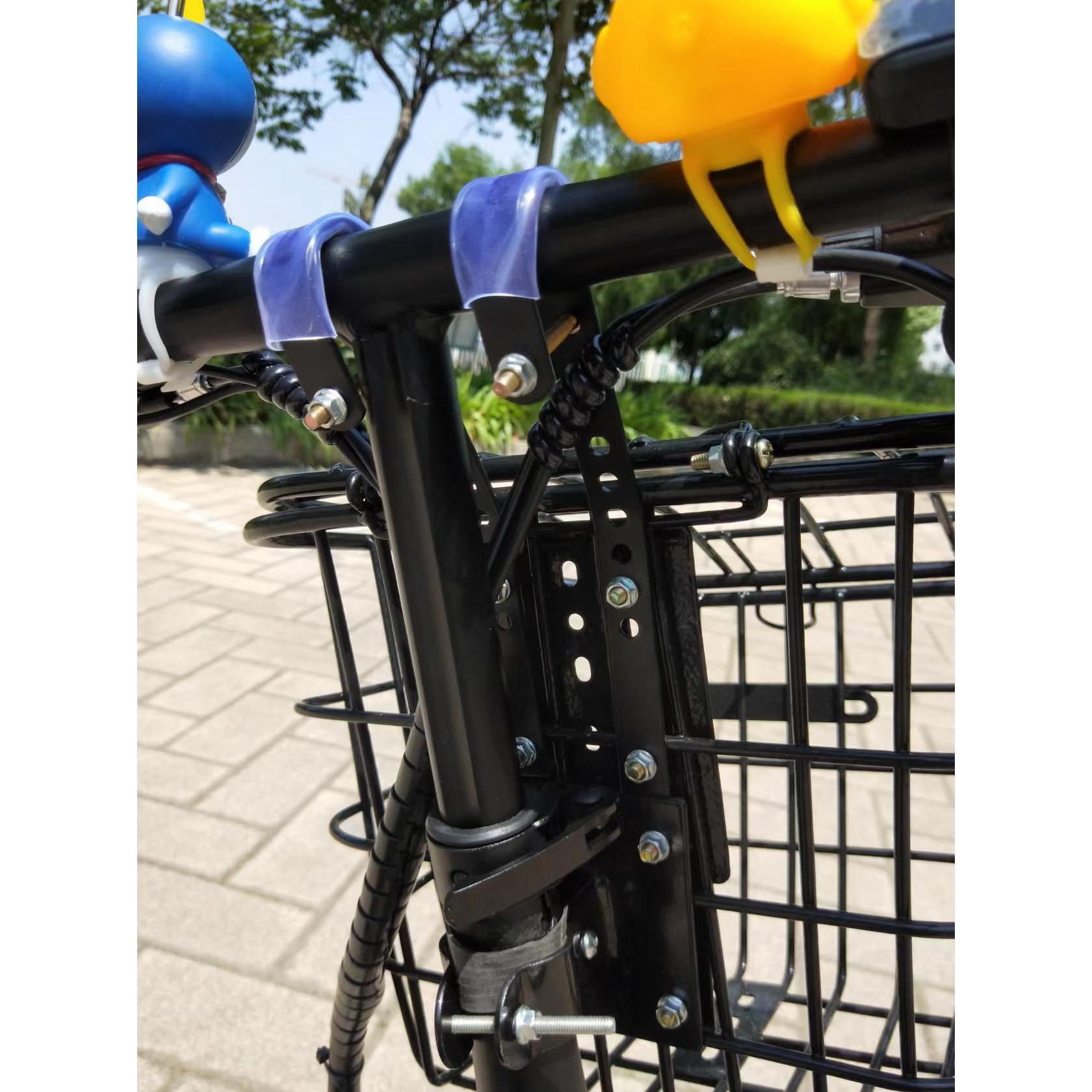 折叠电动车车筐电瓶车金属车篓自行车筐带盖折叠车通用单车菜篮子