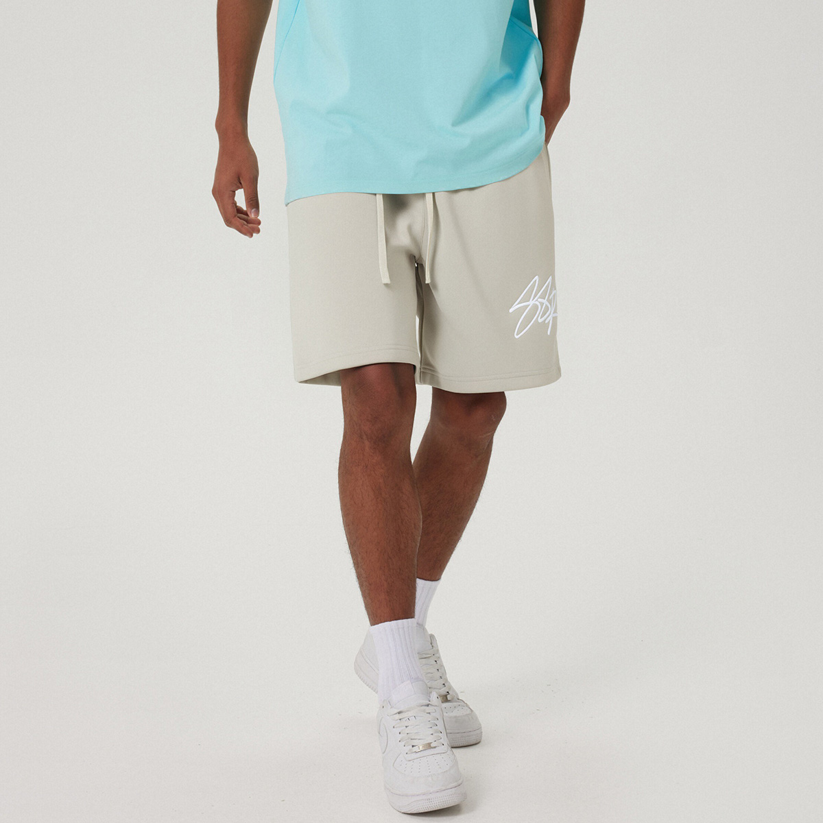 88rising美式纯棉五分休闲短裤男