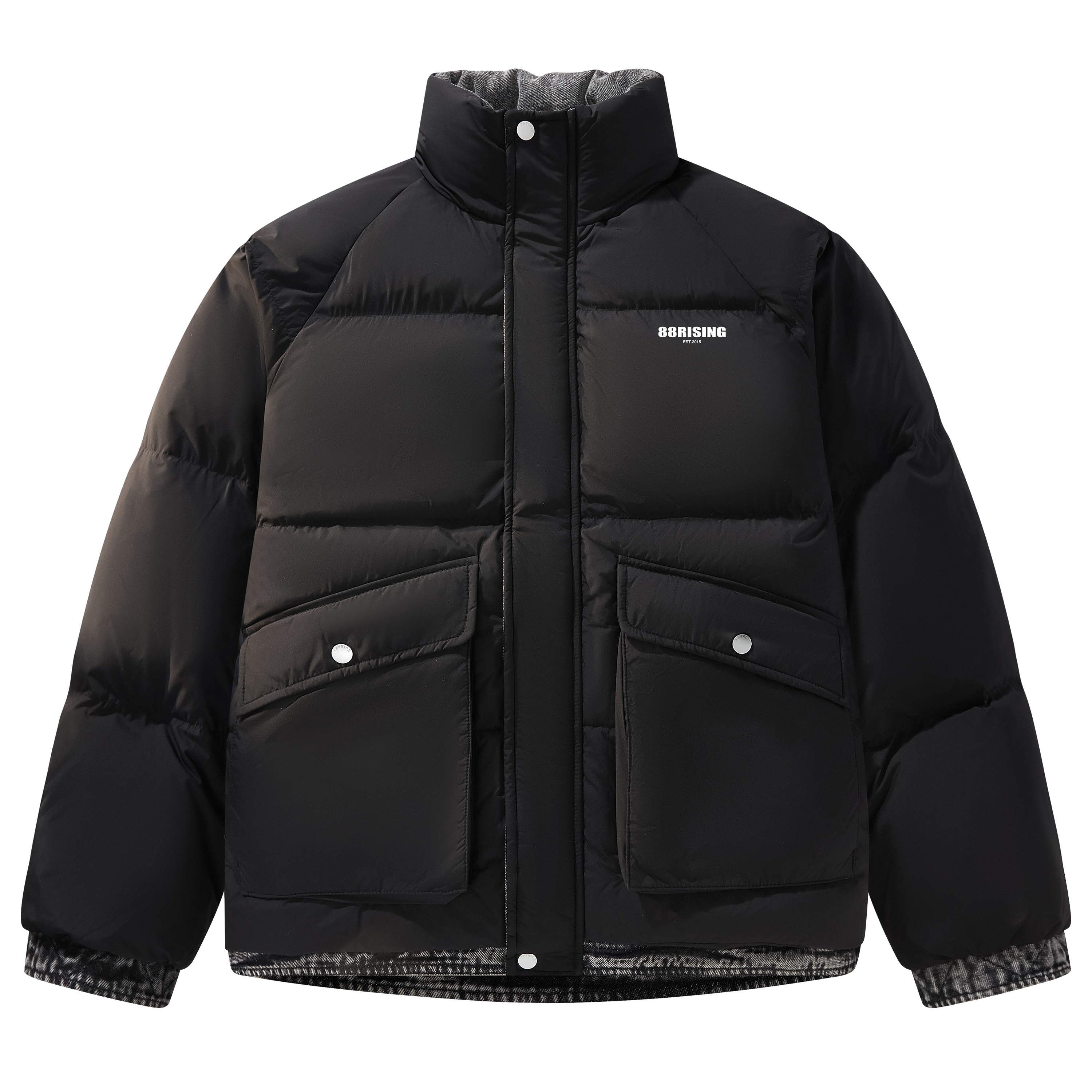 88rising大口袋牛仔拼接羽绒服