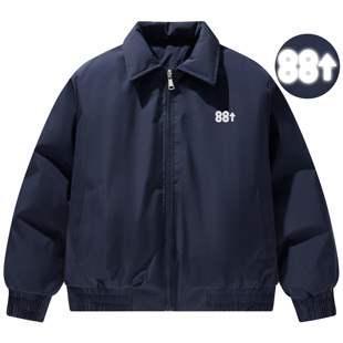 88rising 极简工装基础通勤休闲保暖翻领行政款棉服外套 男女同款
