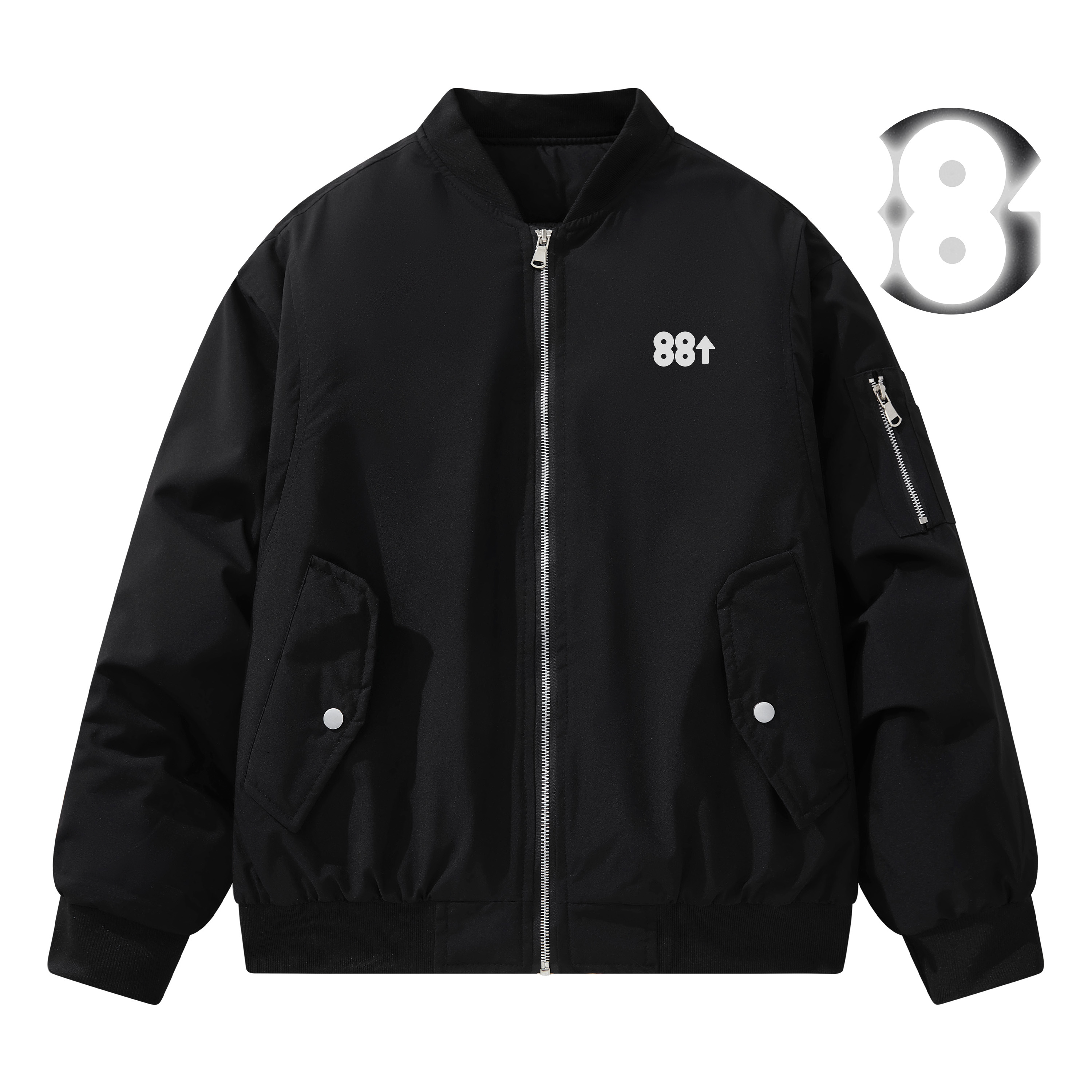 88rising反光logo棒球服夹克棉服
