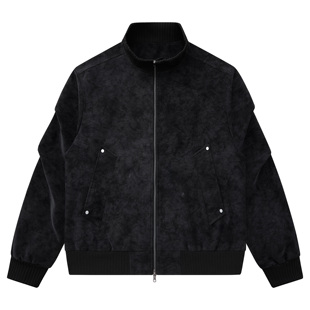 88rising美式复古PU皮外套罗纹半高领廓形美拉德保暖皮衣男女同款