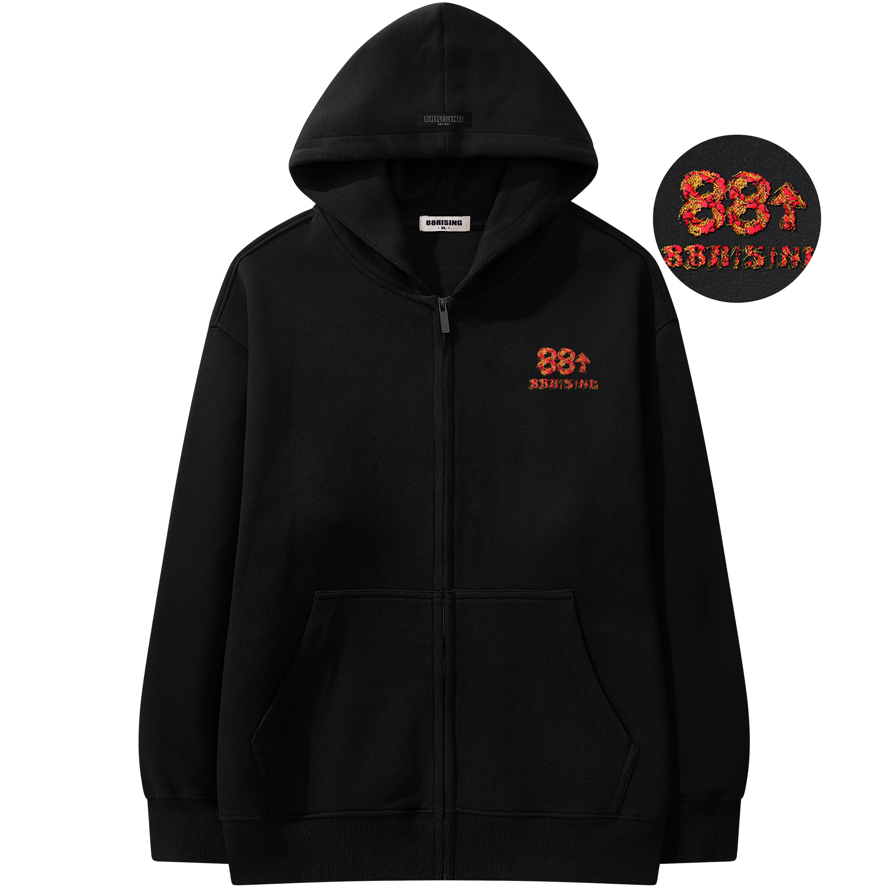 88rising百搭开衫连帽卫衣外套