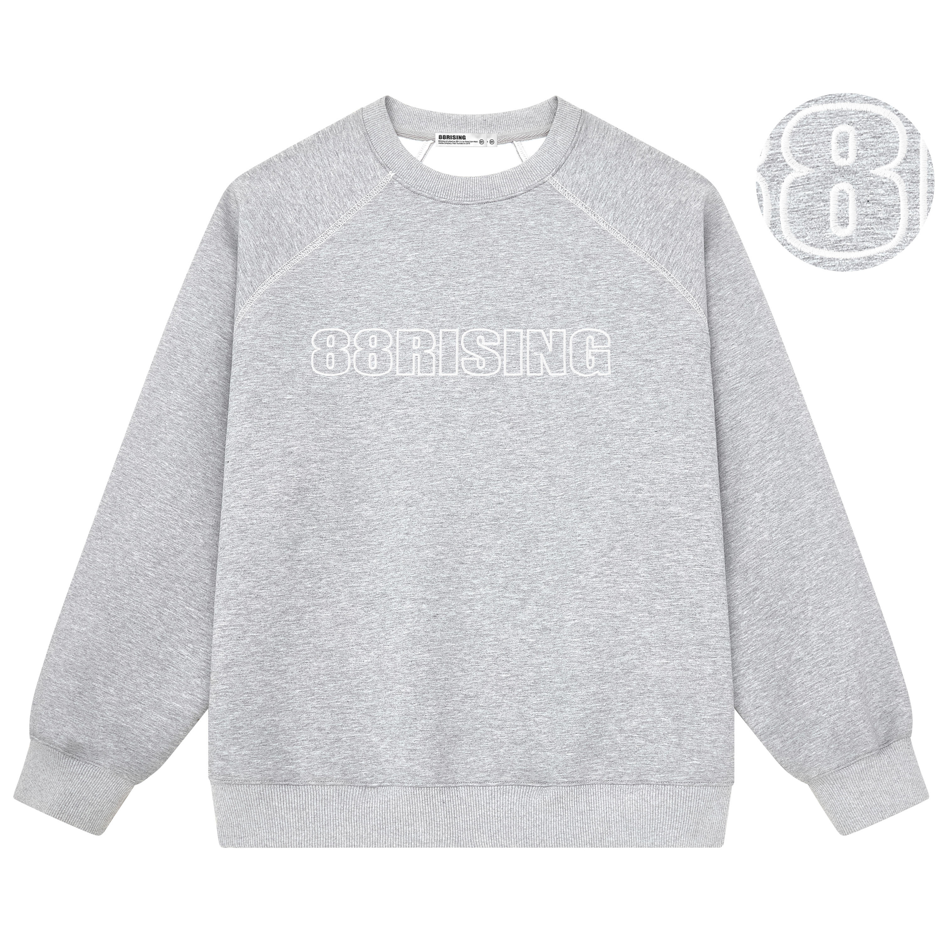 88rising刺绣潮牌宽松圆领卫衣