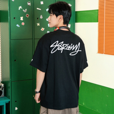 88rising花体刺绣美式学院风T恤