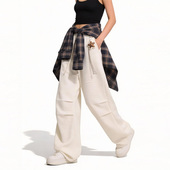 抽绳垂感长裤 88rising软糯肌理感休闲裤 男女春秋宽松百搭阔腿裤