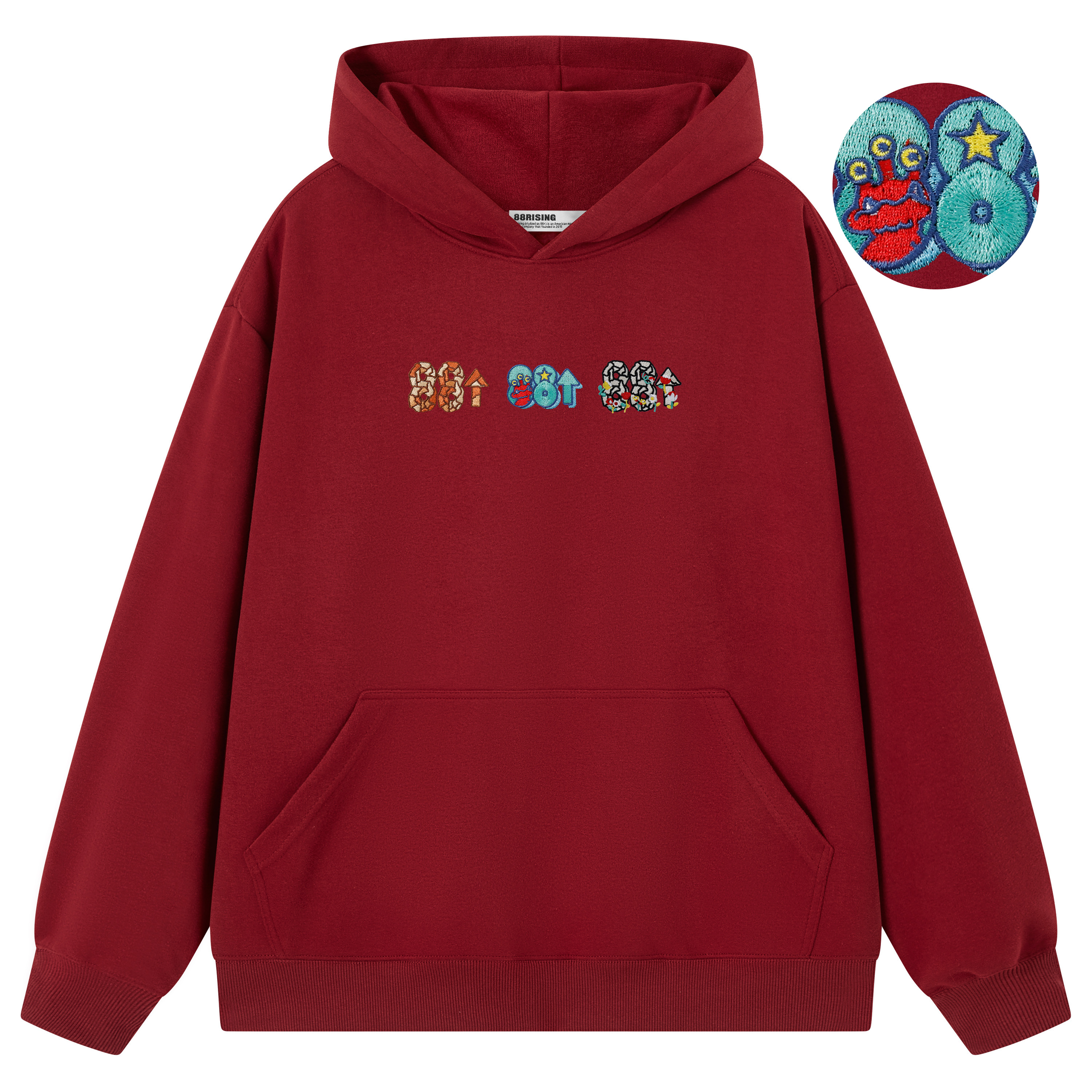 88rising圣诞款字母印花连帽卫衣