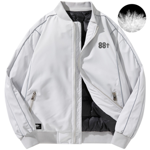 八八上升88rising 美式反光工装休闲立领防风保暖羽绒服男女同款