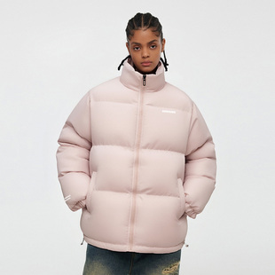 88rising美式复古简约印花加厚外套百搭保暖立领面包服棉服男女款