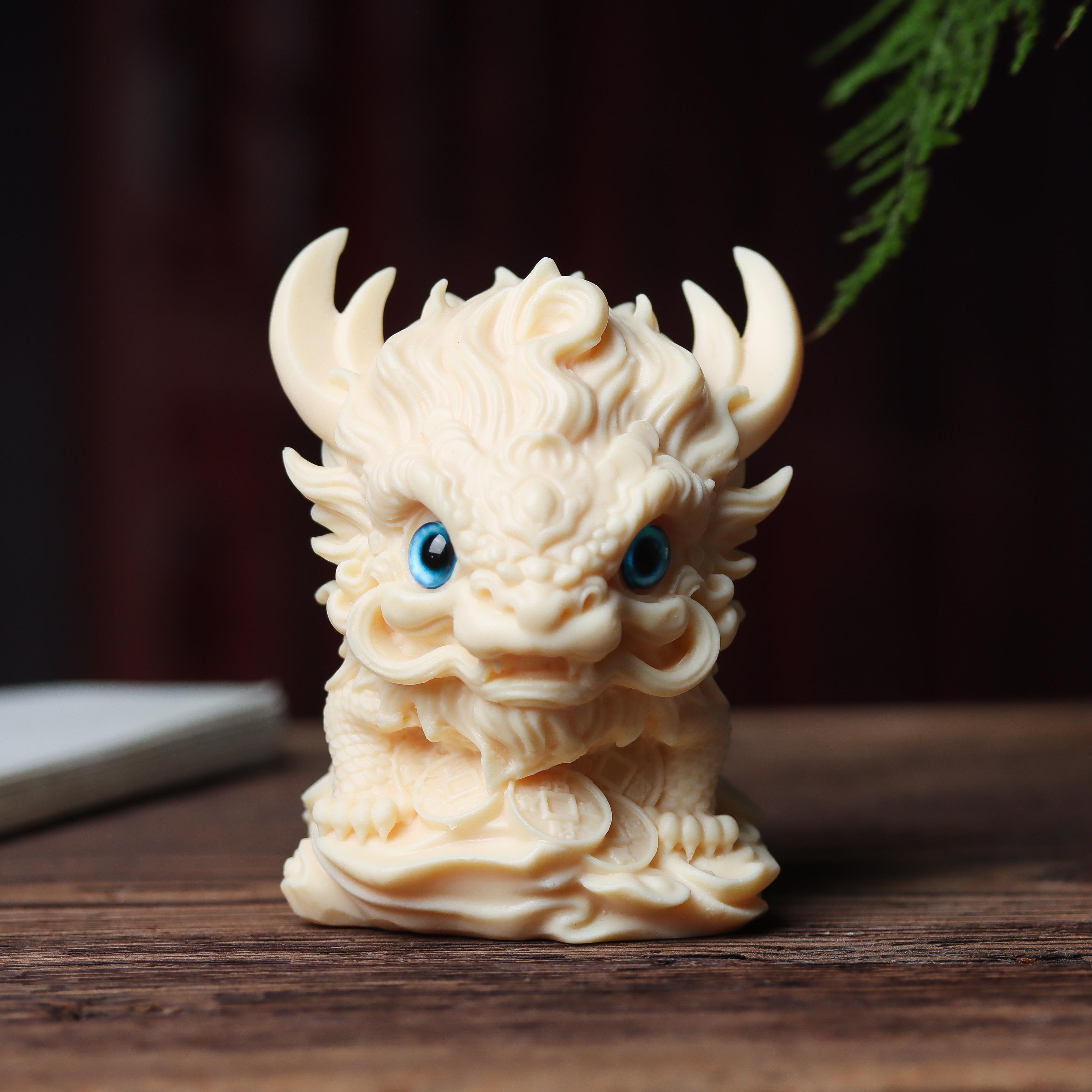象牙果麒麟大摆件招财貔貅狮子家居客厅博古架鱼缸造景工艺礼品摆