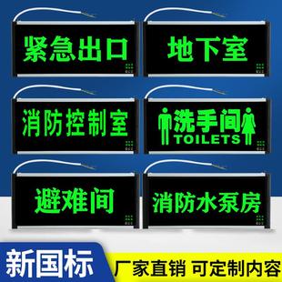 避难间地下室消防控制室通道卫生间紧急出口疏散安全出口指示灯牌