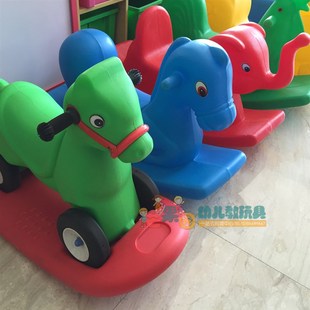 飞友摇摇马跷跷板幼儿园早教儿童小木马多功能感统益智玩具摇马