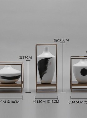 新中式创意铁艺陶瓷工艺品摆件家居客厅电视柜酒柜装饰品桌面摆设