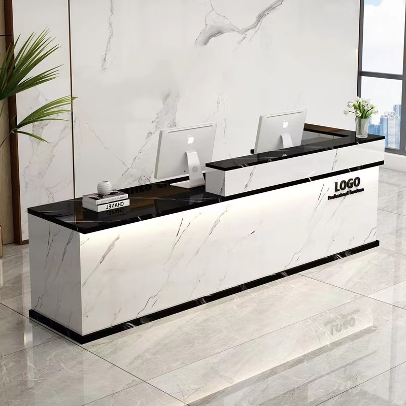 转角收银台简约新品吧台小型店铺美容院接待台烤漆公司办公前台桌