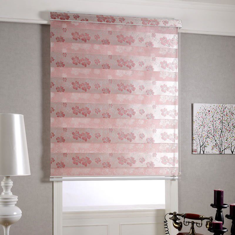 韩式双层提花柔纱帘客厅书房定制卷帘百叶窗帘隔断帘成品隔热防蚊