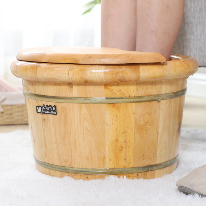 香柏木足浴桶泡脚木桶保温洗脚盆家用洗足盆实木泡脚桶木质木头盆