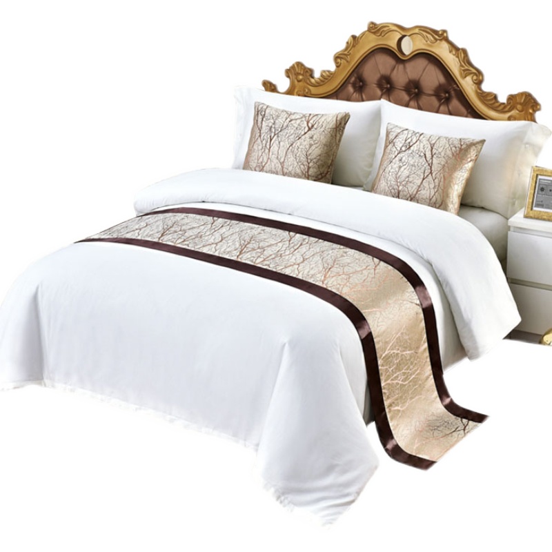 高档奢华简约中式时尚家用卧室宾馆酒店床上床旗床尾巾床尾毯床盖