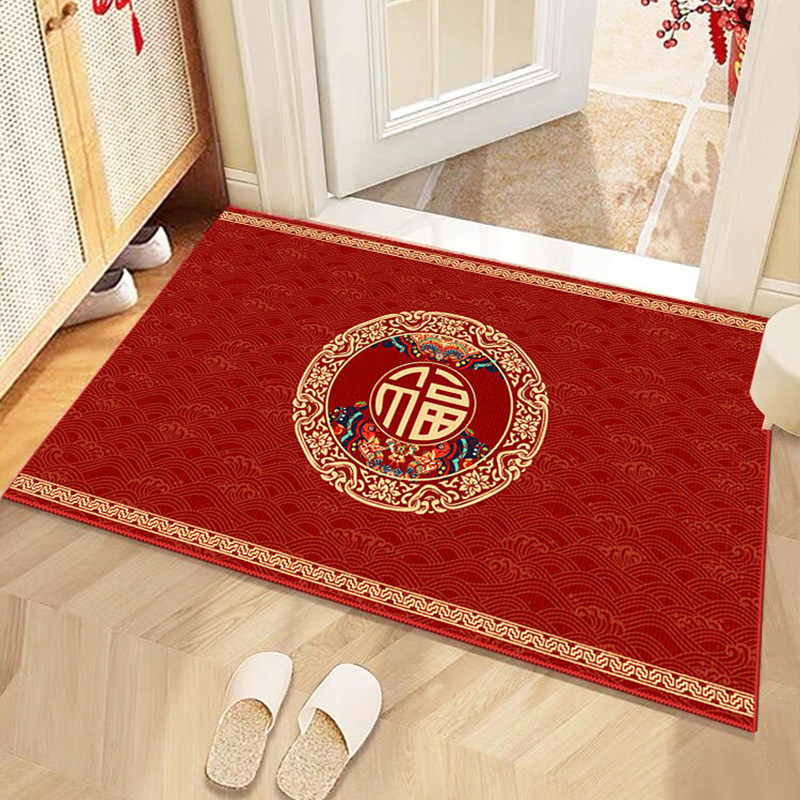 高级感福字入户门地垫2024新年地毯进门门口门前蹭脚垫乔迁红门垫
