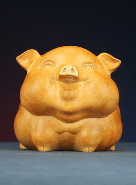 铜欣祥彩铜《加倍有钱》猪摆件家居办公室玄关桌面装饰品开业礼品
