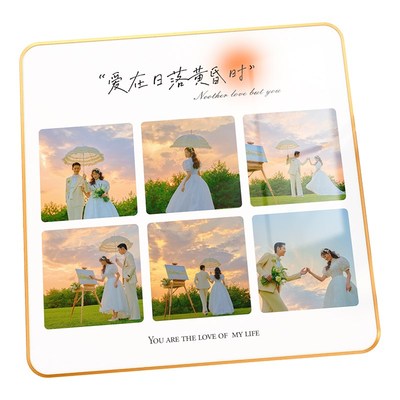 定制情侣婚纱照相框摆台相片打印加洗照片做成宫格创意摆件高级感