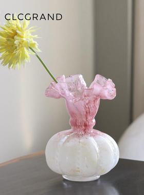 中古顿风芬渐层玻花瓶桌摆件轻奢高级感客厅JIU-FDJB璃面水培插花