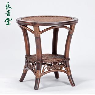 青实木圆形茶几长3065ygt茶桌藤堂家用阳台小茶台小户型客厅简约
