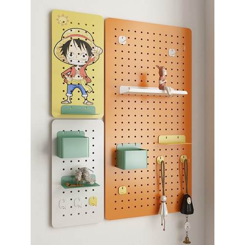 墙洞洞板置物架免打孔金属隔板墙挂HC21001-板墙面挂面书架桌收上