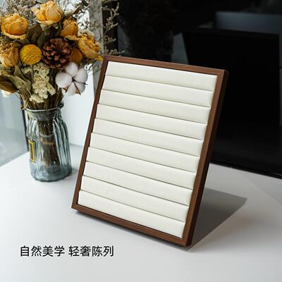 首饰收纳盘耳针戒指展示专盘高档首饰托盘品可摺叠柜耳饰饰放置盘