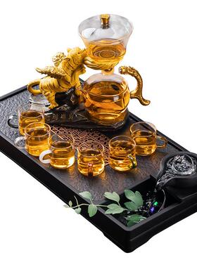 虎年懒JX-536人玻璃全自茶动茶具水套装家用创功夫泡茶器流台一体