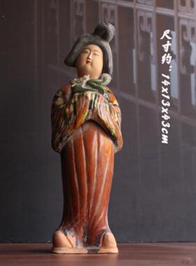 唐三彩瓷十玩二生肖仕女客书房博古架彷古厅陶陶俑装LIA饰物古收