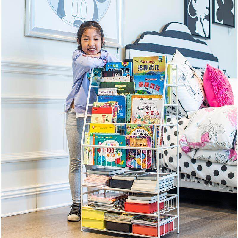 展示地层收纳儿童屯落书架铁艺宝宝多落地绘本杂志SX401金益属家
