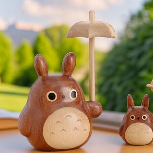 实木木龙小龙猫礼猫摆件家用桌件面装饰质汽车载香薰摆创意可爱卡