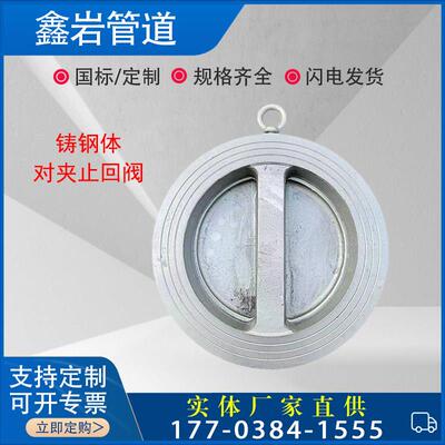 H77H-16C铸钢蝶式止回阀硬密封对夹止阀DN5658LUH00101502回00300