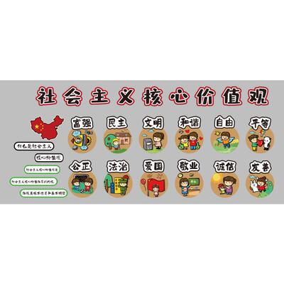 社会主园义核心价值观墙贴布置装饰52108社文化幼儿爱国庆题环主