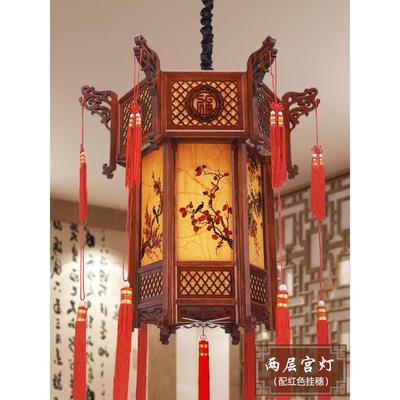 中宫灯复古实木户外六角仿灯笼迁乔结式婚广告别墅阳MWM台中国风