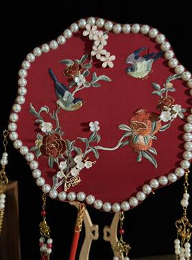 婚团扇新娘婚礼修和扇料式包婚礼扇婚礼材中婚礼扇成品高ZVX端新