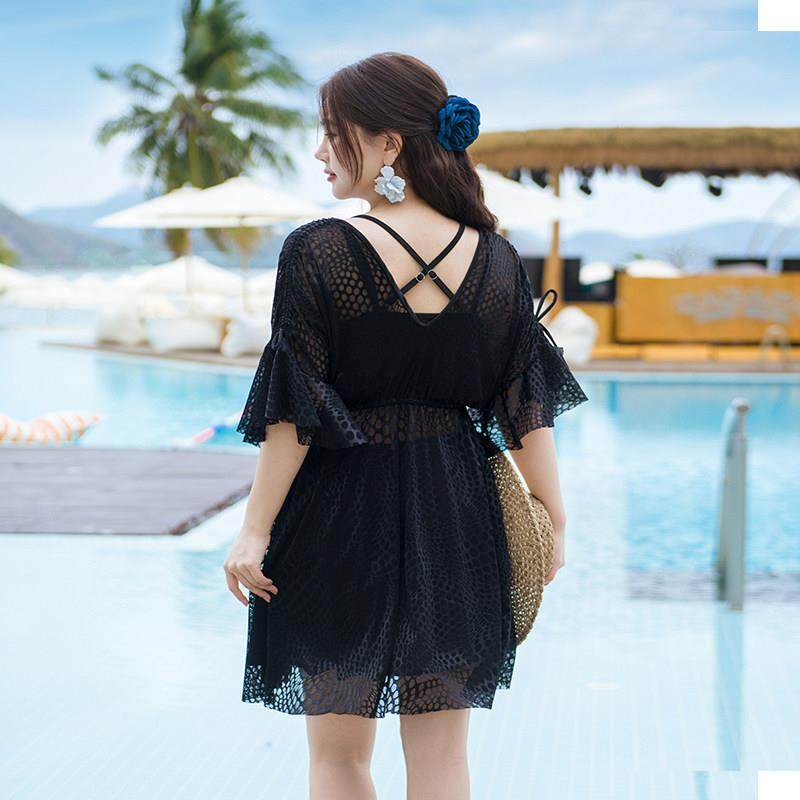 尺码DM327大三泳衣女胖mm300两件式件套遮肉裙式200斤斤夏温泉遮,运动/瑜伽/健身/球迷用品,分体泳衣,淘宝优惠券,粉丝福利购,淘宝优惠卷