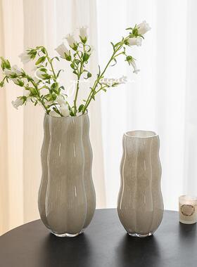 花专瓶奢高级感玻KVN璃鲜花厅用插轻花超适合家用客摆件餐桌装饰