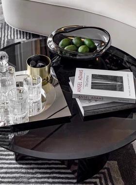 现代轻奢样板间售楼处茶几饰品组合套装酒具酒杯酒瓶醒酒器套装