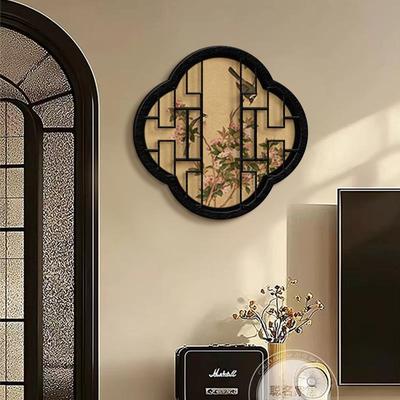 中古风玄关装饰画高级感客厅走廊过道挂画新中式立体砂岩茶室壁画