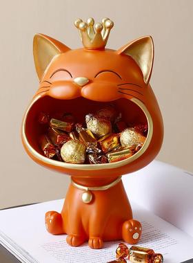 大嘴猫摆件轻奢高档玄关客厅家居钥匙收纳装饰品搬家乔迁新居礼品