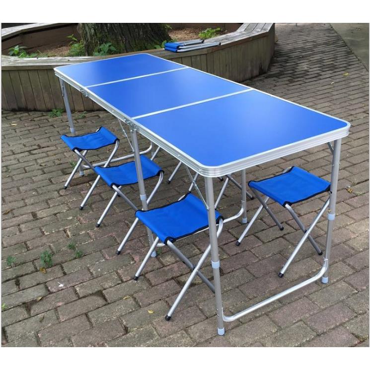 户外折叠桌便携式摆摊地摊桌宣传展销桌椅组合铝合金简易野餐桌子