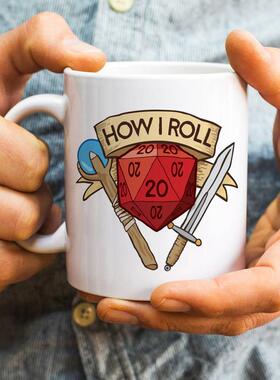 骰子马克杯桌游游戏coc跑团dnd筛子陶瓷咖啡喝水杯子色子生日礼物