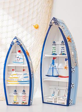 地中海夏季橱窗美陈布置创意船型展示柜船柜海洋主题装饰dp点道具